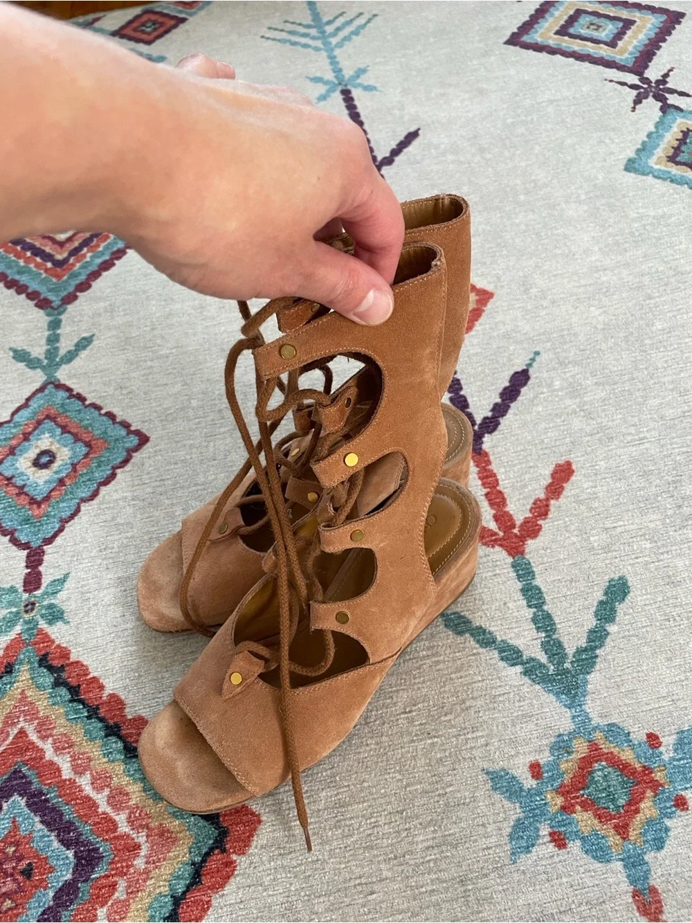 Chloe Lace Up gladiator wedge sandals